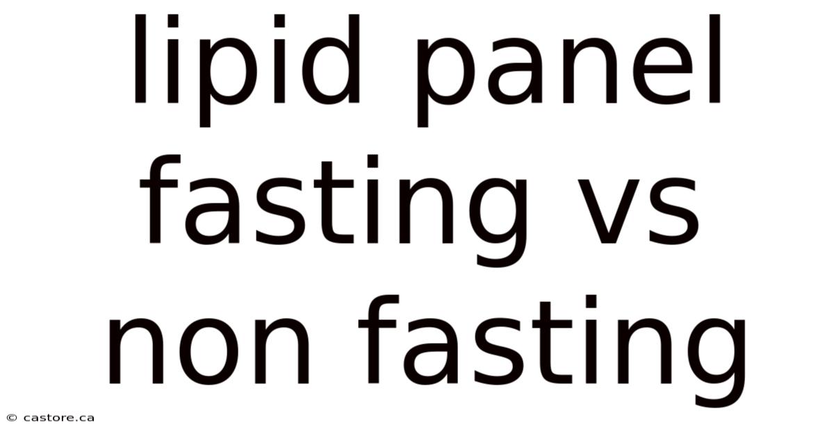 Lipid Panel Fasting Vs Non Fasting