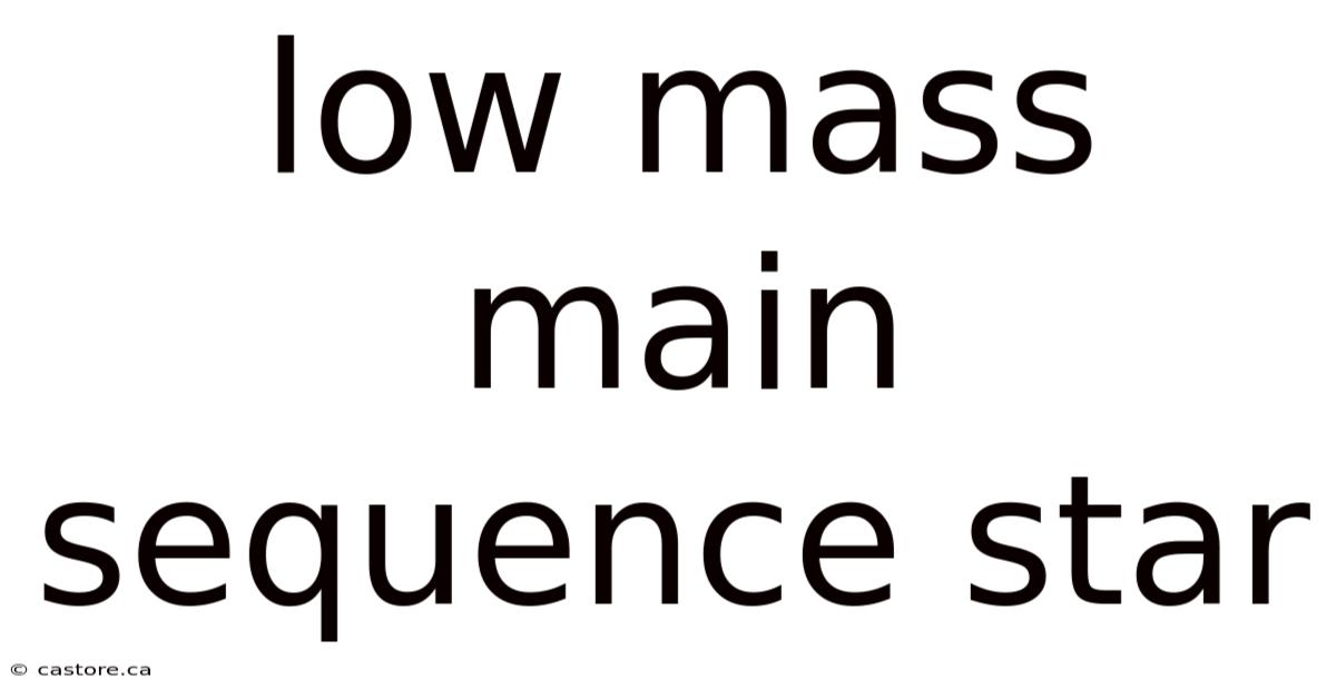 Low Mass Main Sequence Star