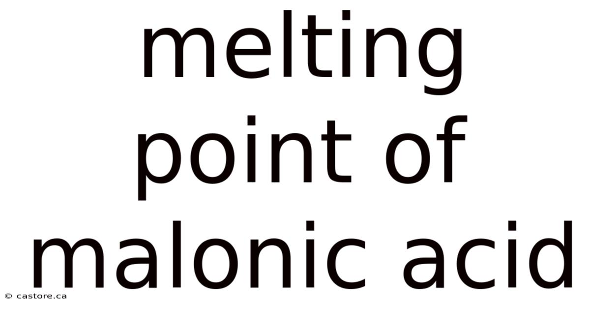 Melting Point Of Malonic Acid