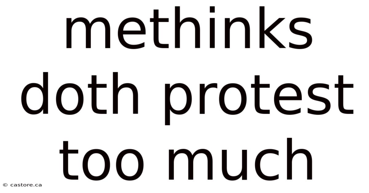 Methinks Doth Protest Too Much