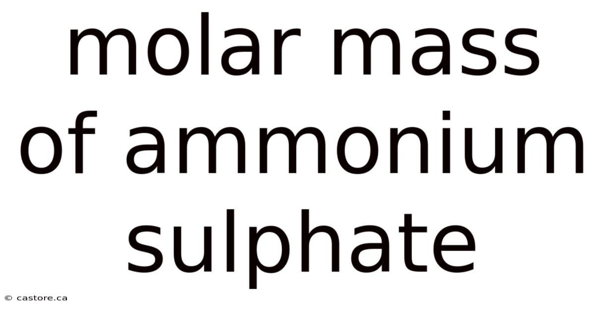 Molar Mass Of Ammonium Sulphate