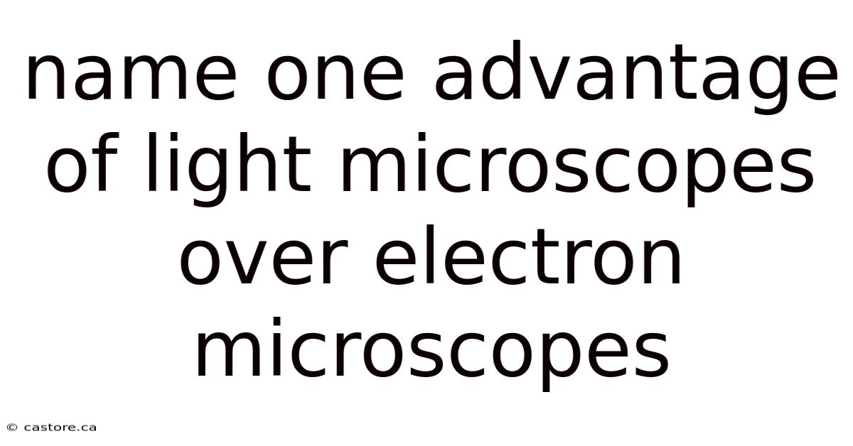 Name One Advantage Of Light Microscopes Over Electron Microscopes