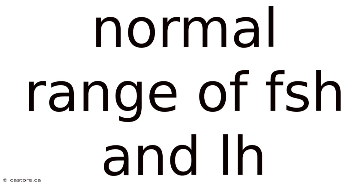 Normal Range Of Fsh And Lh