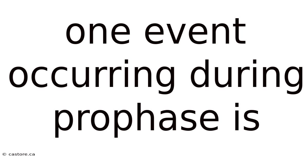 One Event Occurring During Prophase Is
