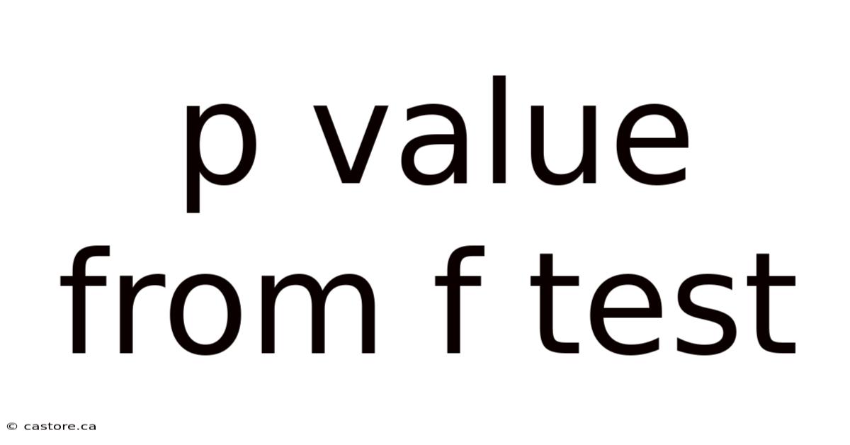 P Value From F Test