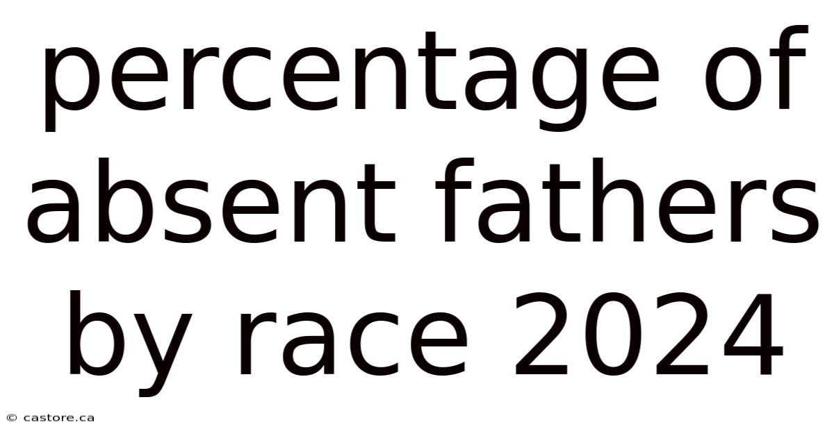 Percentage Of Absent Fathers By Race 2024