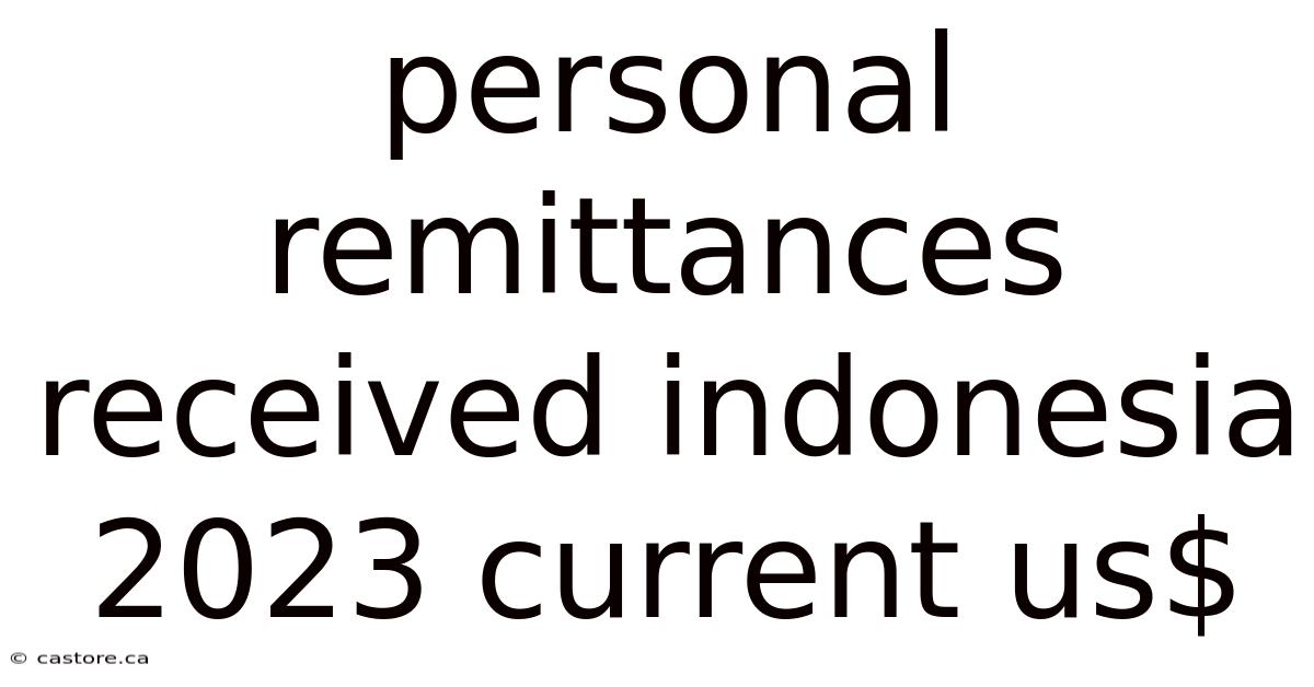 Personal Remittances Received Indonesia 2023 Current Us$