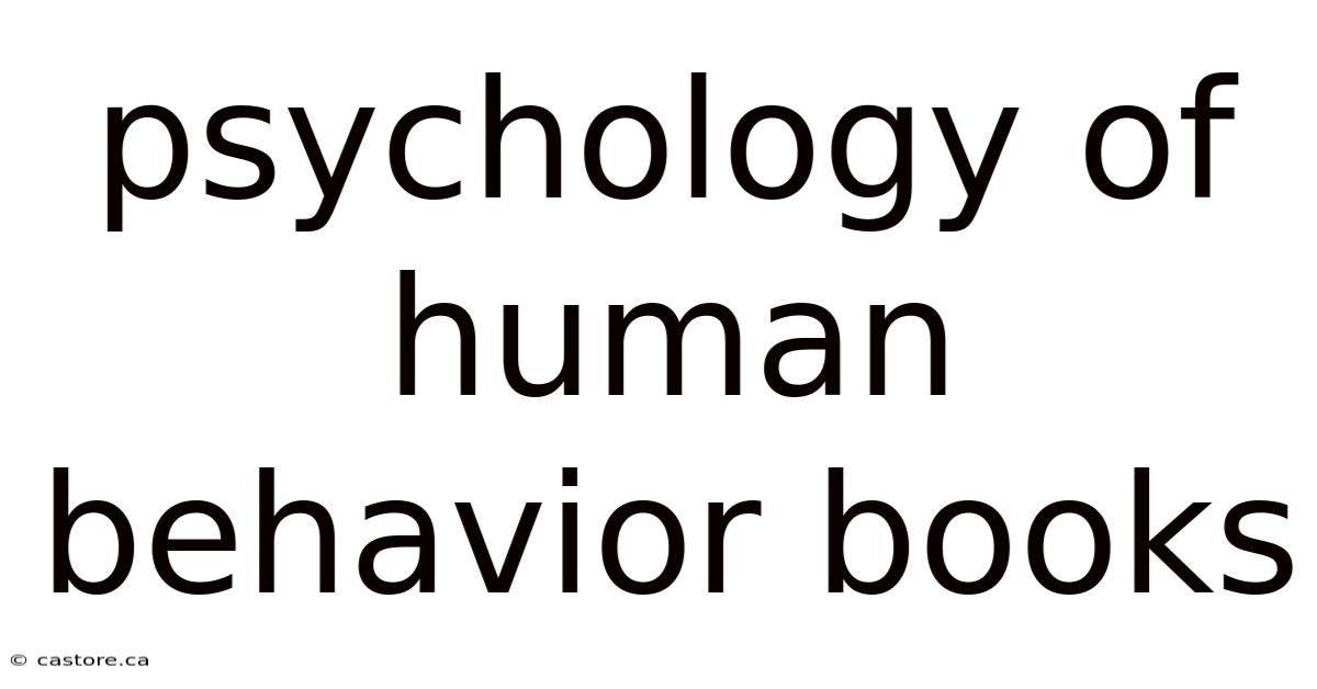 Psychology Of Human Behavior Books
