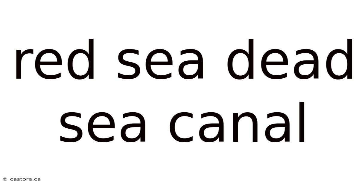 Red Sea Dead Sea Canal