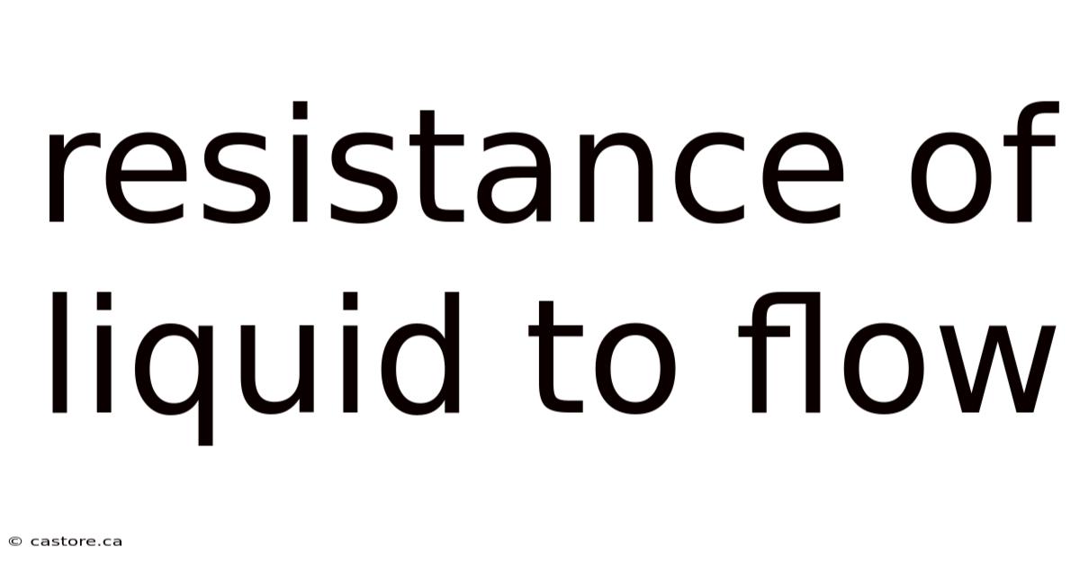 Resistance Of Liquid To Flow