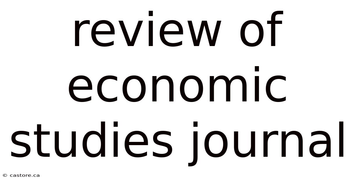 Review Of Economic Studies Journal