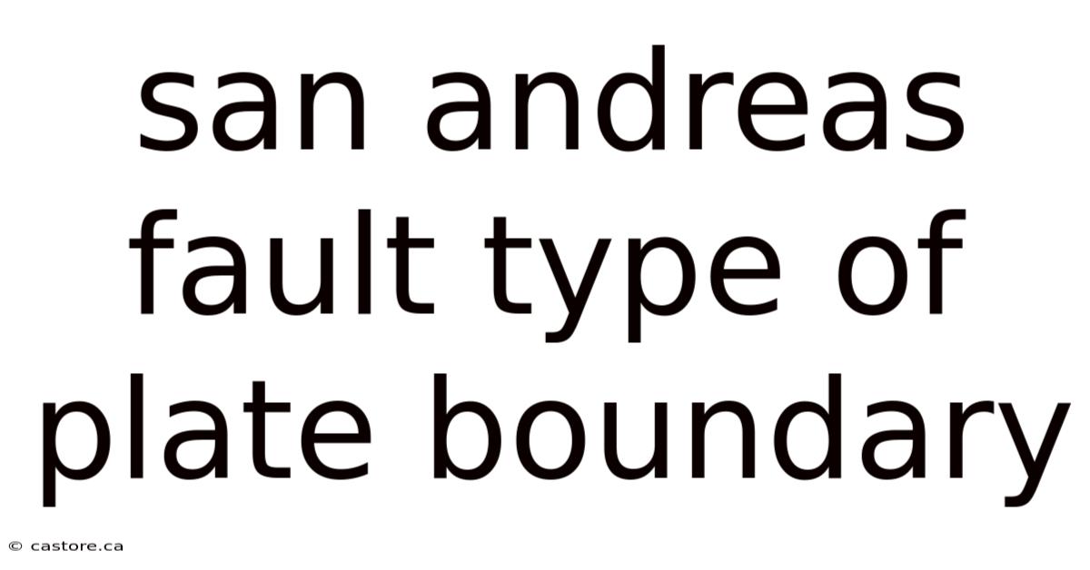 San Andreas Fault Type Of Plate Boundary