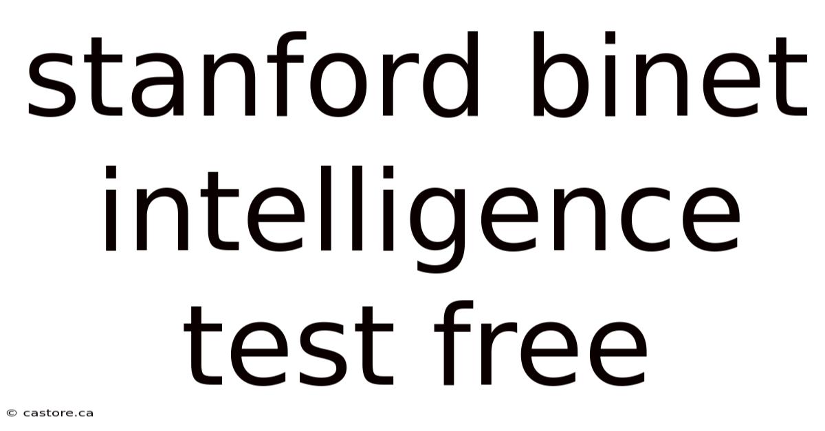 Stanford Binet Intelligence Test Free