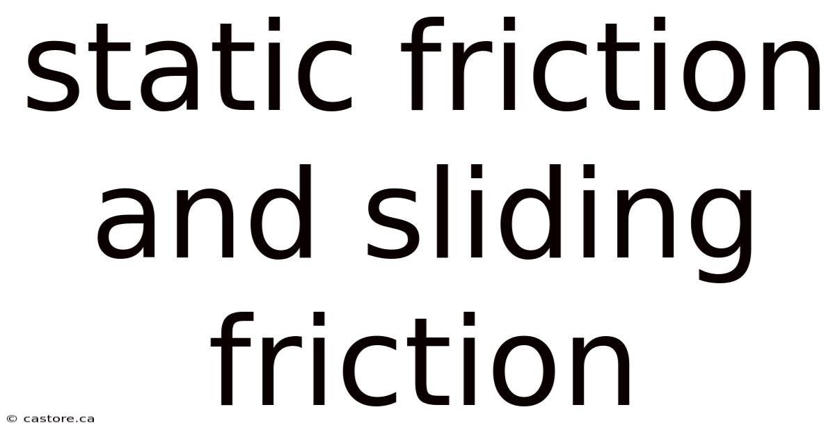 Static Friction And Sliding Friction