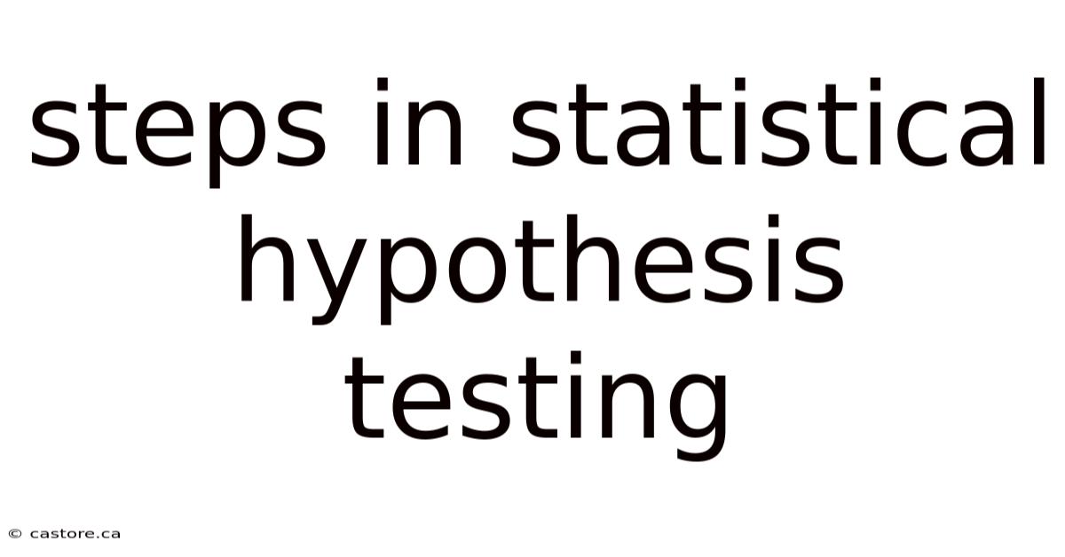 Steps In Statistical Hypothesis Testing