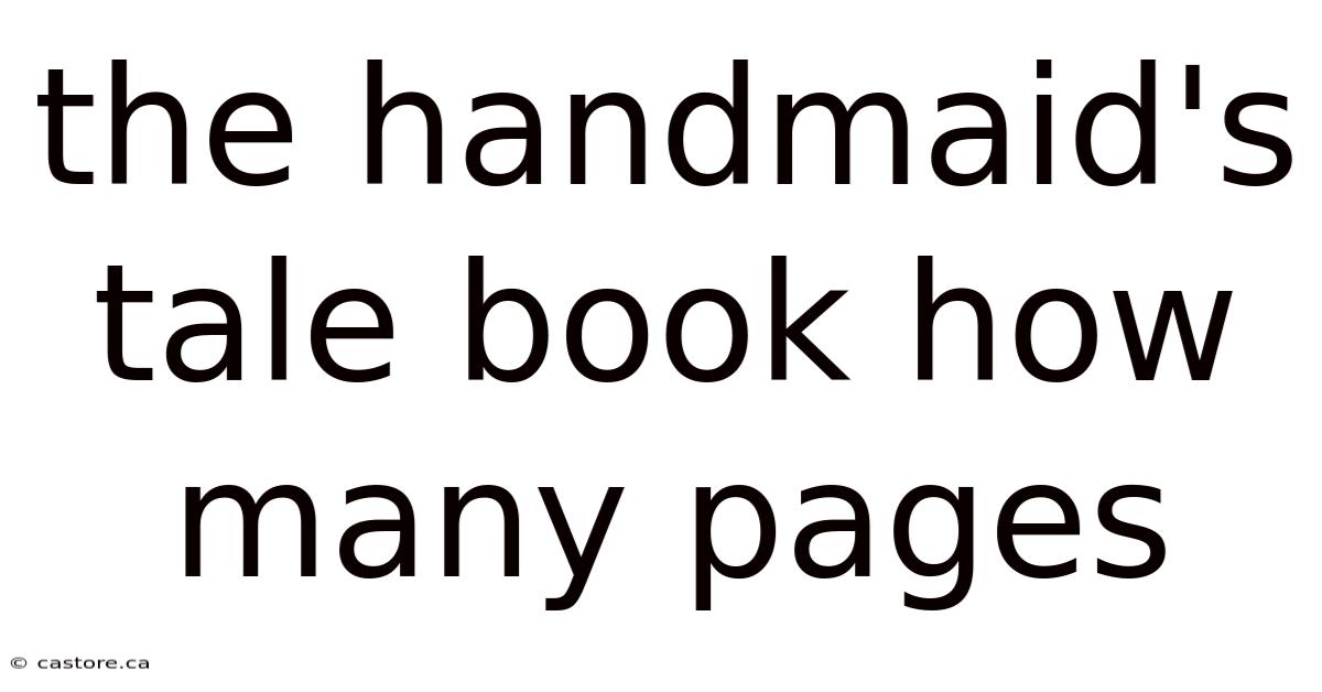 The Handmaid's Tale Book How Many Pages