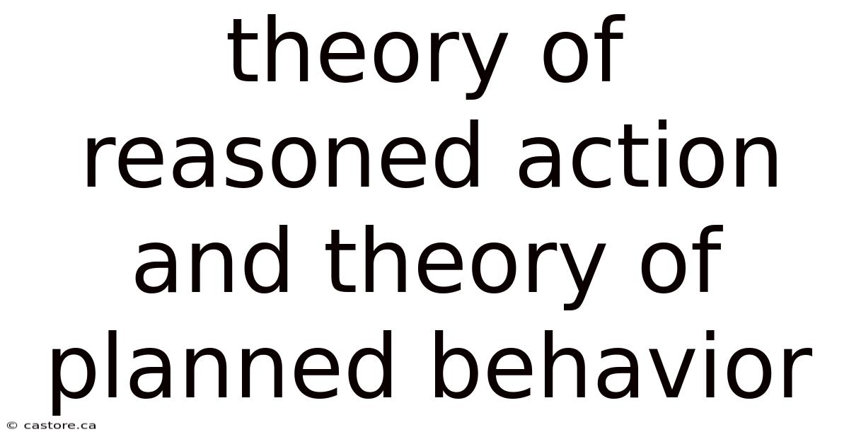 Theory Of Reasoned Action And Theory Of Planned Behavior