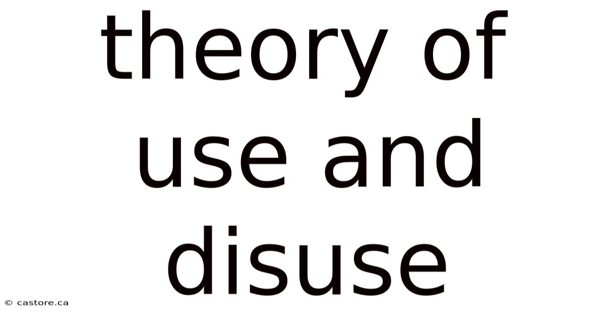 Theory Of Use And Disuse