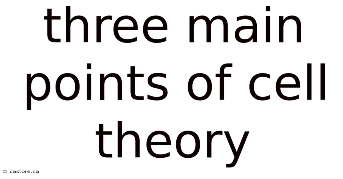 Three Main Points Of Cell Theory