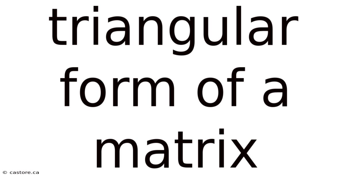 Triangular Form Of A Matrix
