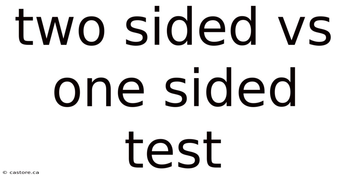 Two Sided Vs One Sided Test