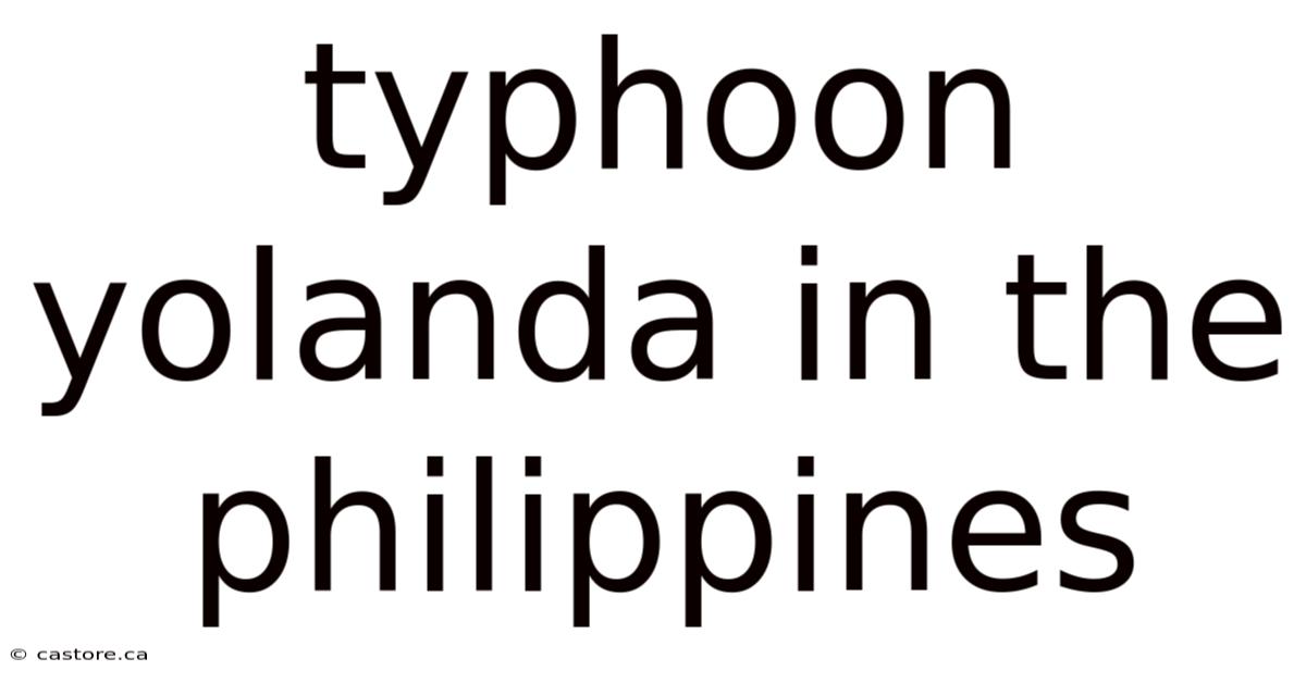 Typhoon Yolanda In The Philippines