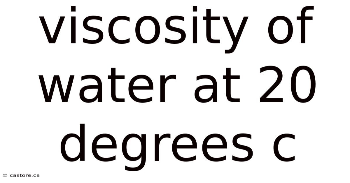 Viscosity Of Water At 20 Degrees C