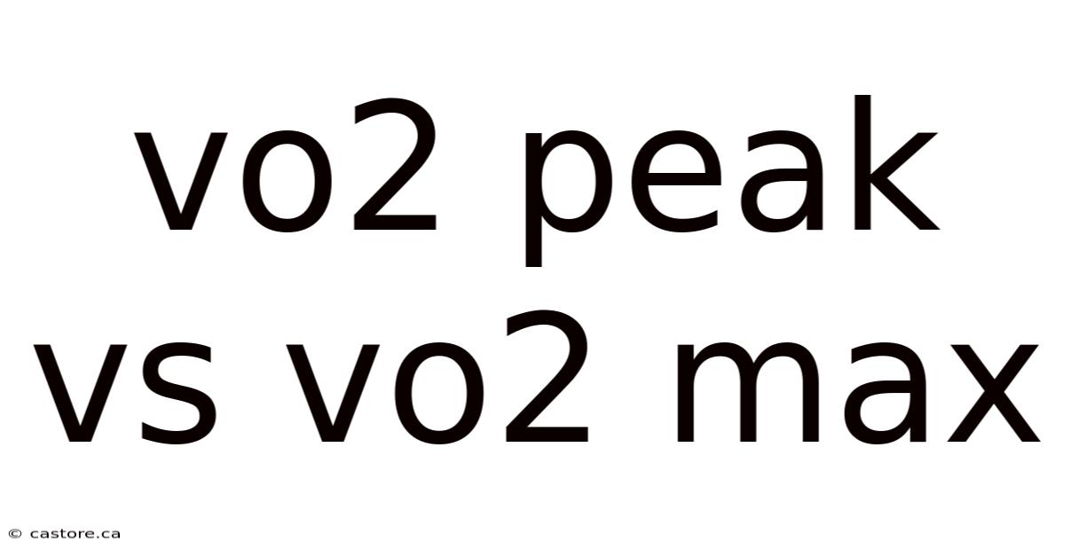 Vo2 Peak Vs Vo2 Max