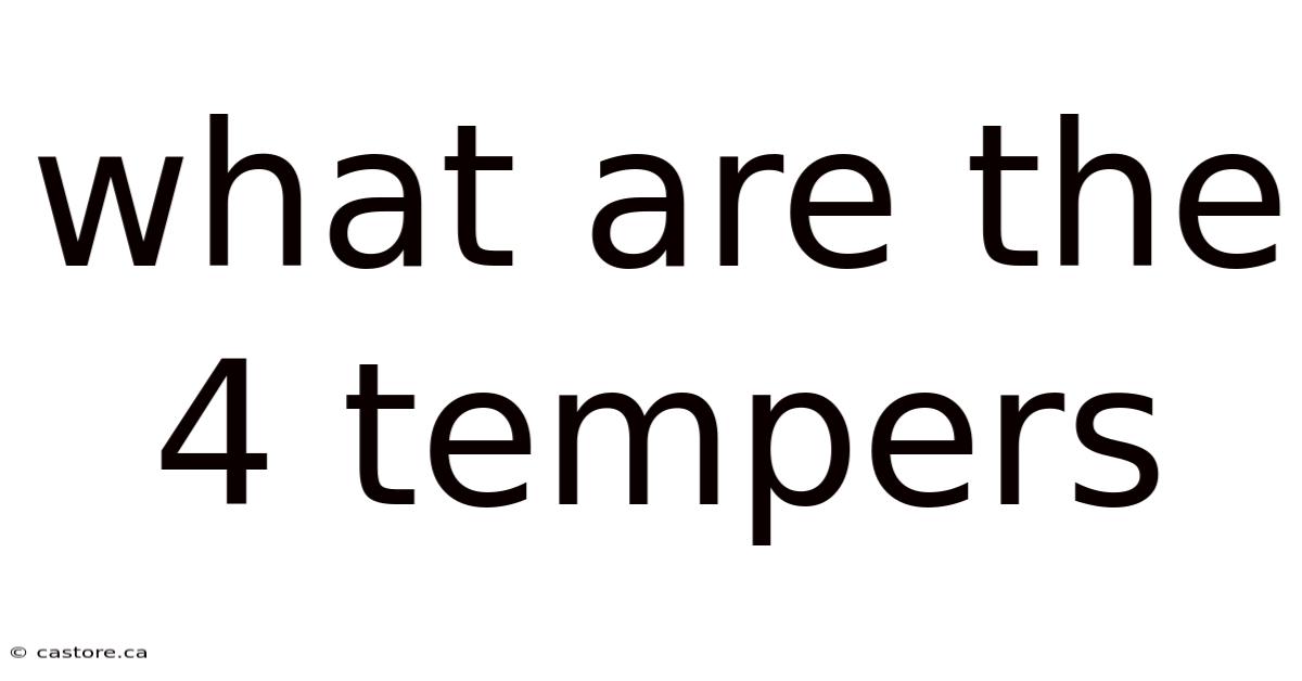 What Are The 4 Tempers