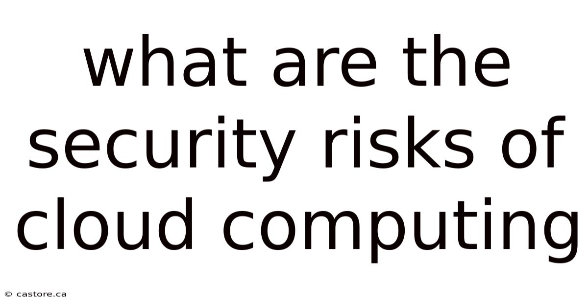 What Are The Security Risks Of Cloud Computing