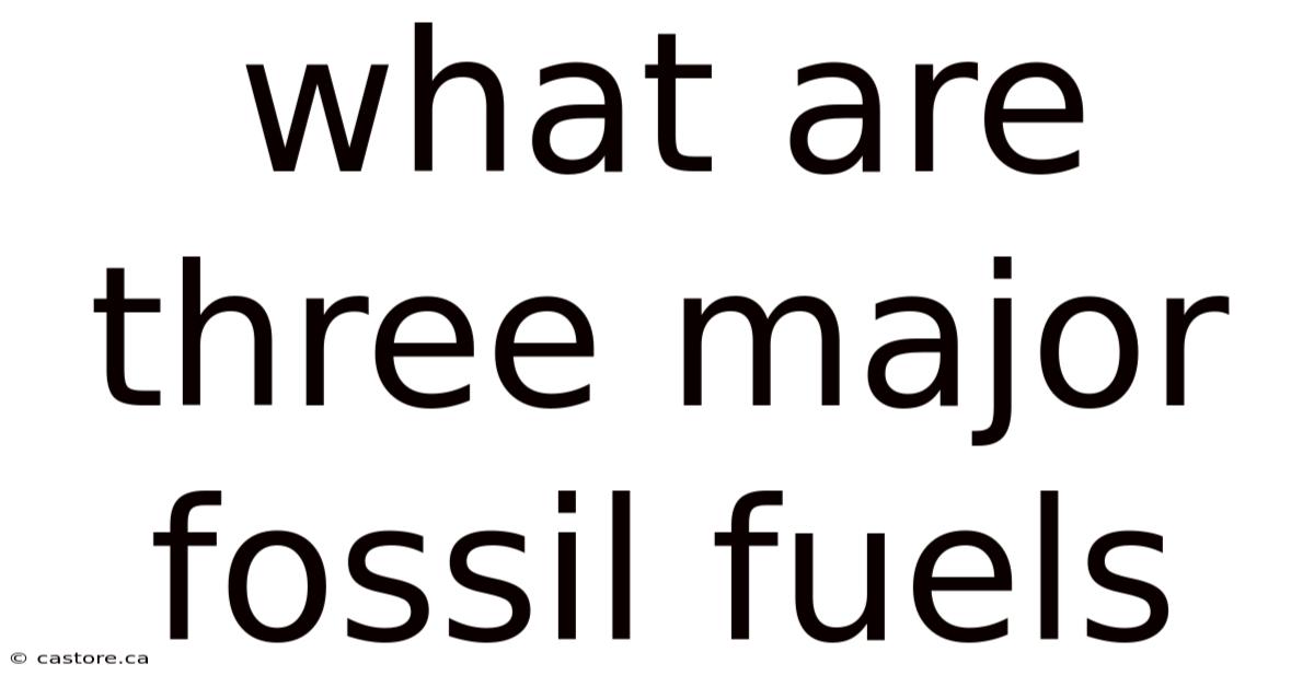 What Are Three Major Fossil Fuels