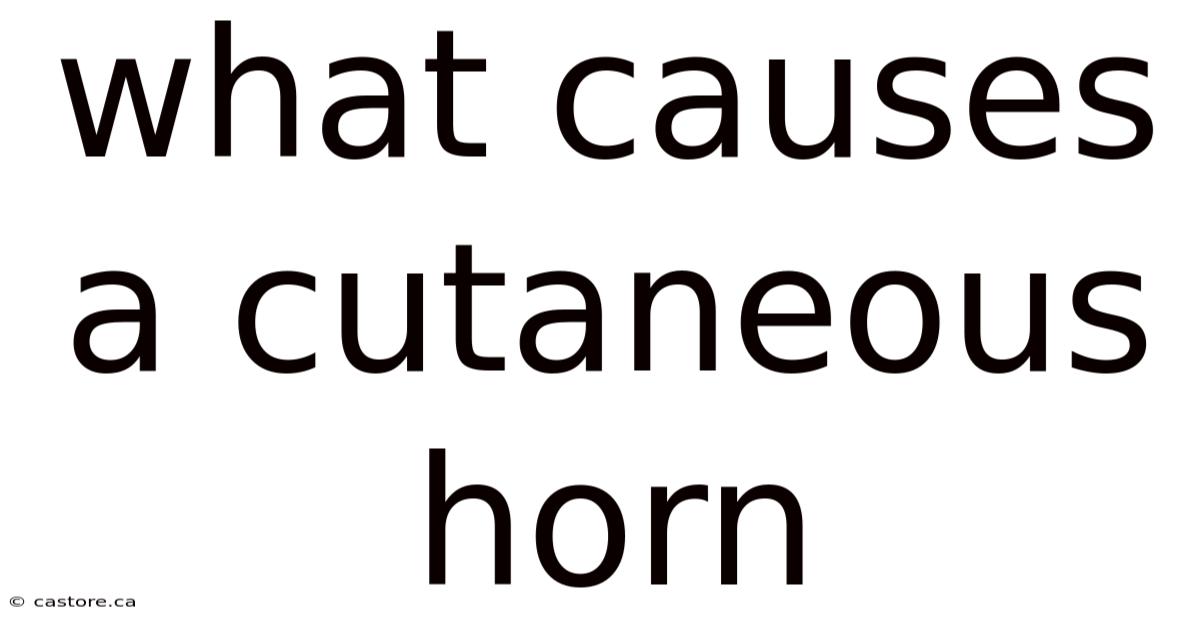What Causes A Cutaneous Horn