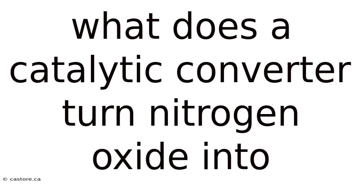What Does A Catalytic Converter Turn Nitrogen Oxide Into