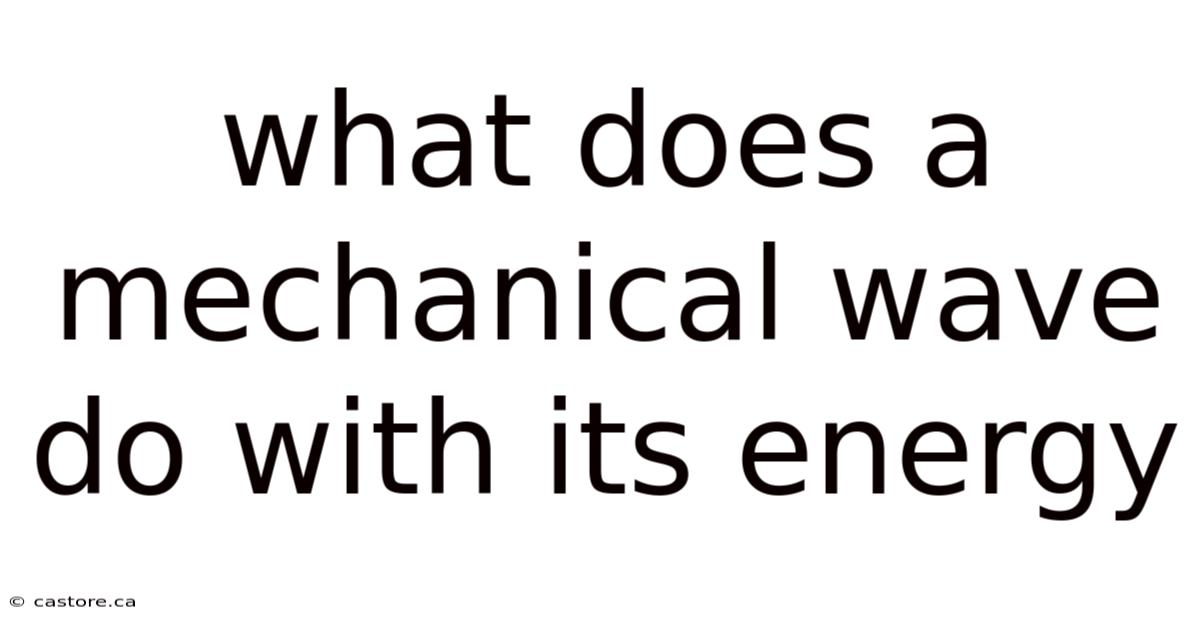 What Does A Mechanical Wave Do With Its Energy