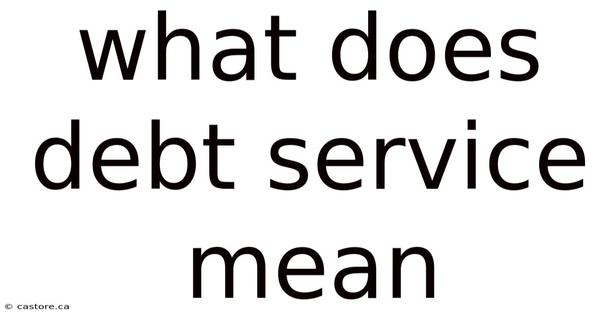 What Does Debt Service Mean