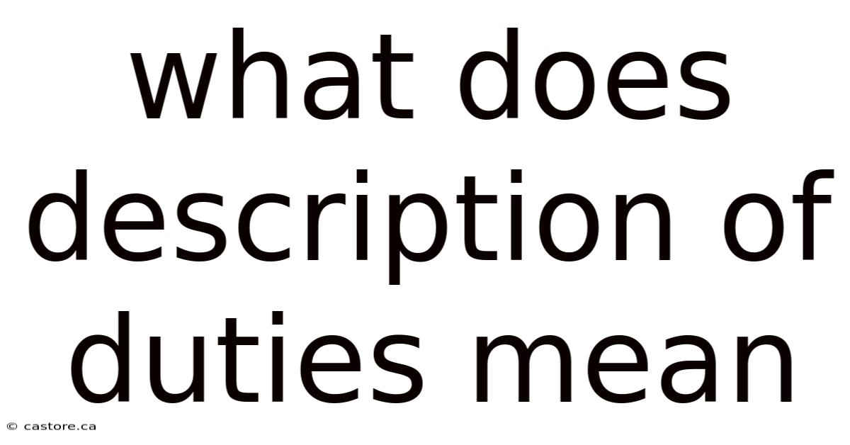 What Does Description Of Duties Mean