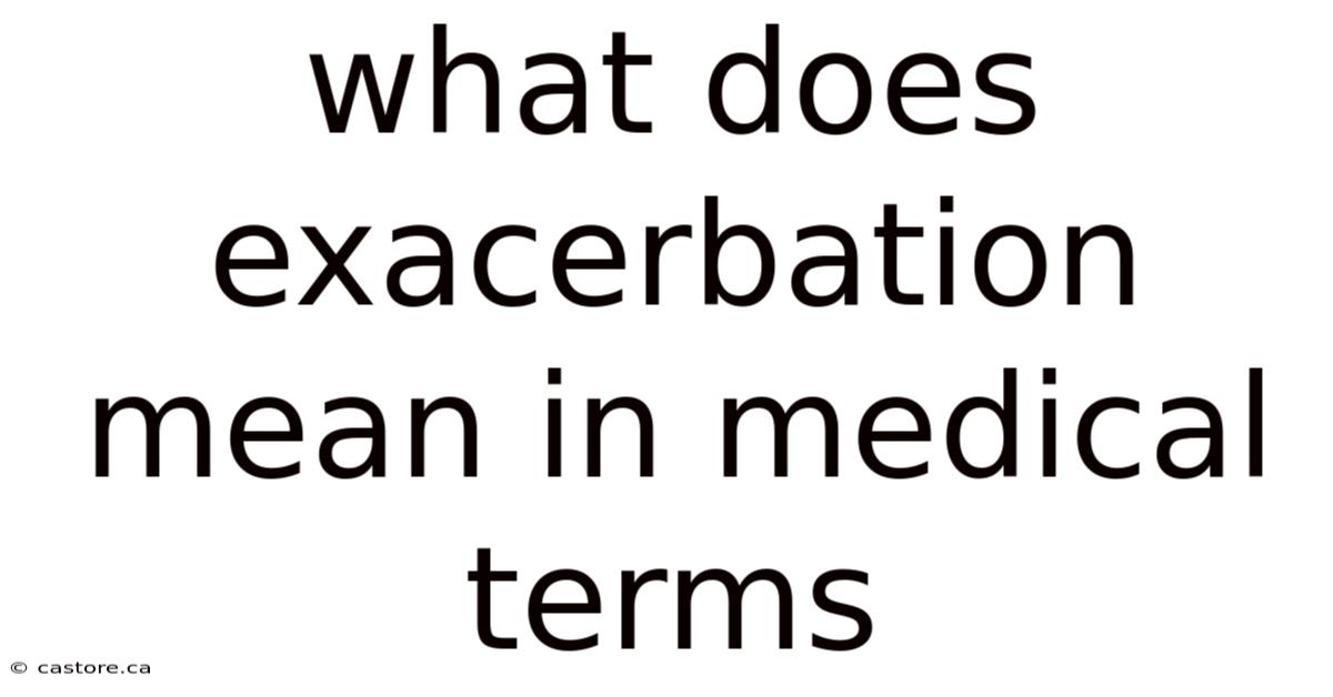 What Does Exacerbation Mean In Medical Terms