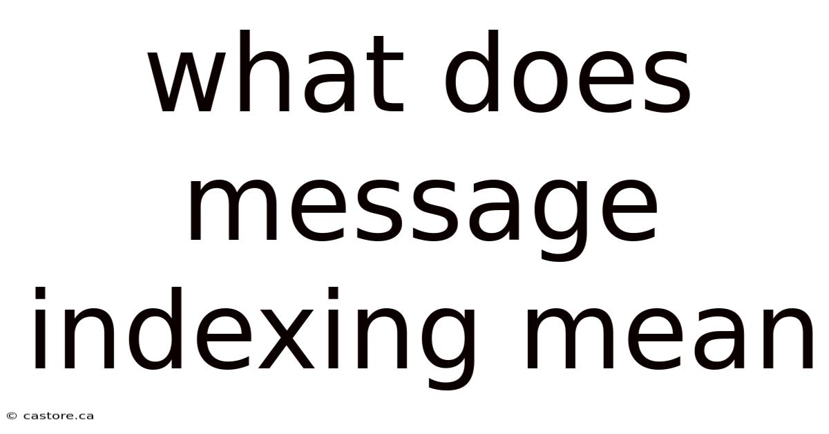 What Does Message Indexing Mean