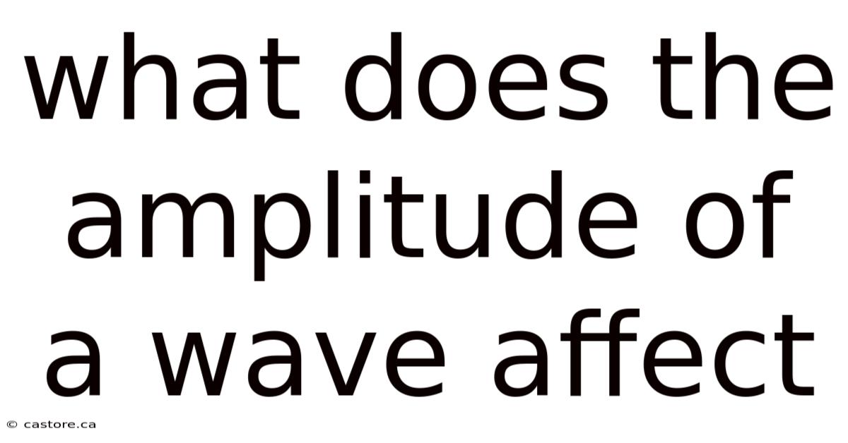 What Does The Amplitude Of A Wave Affect