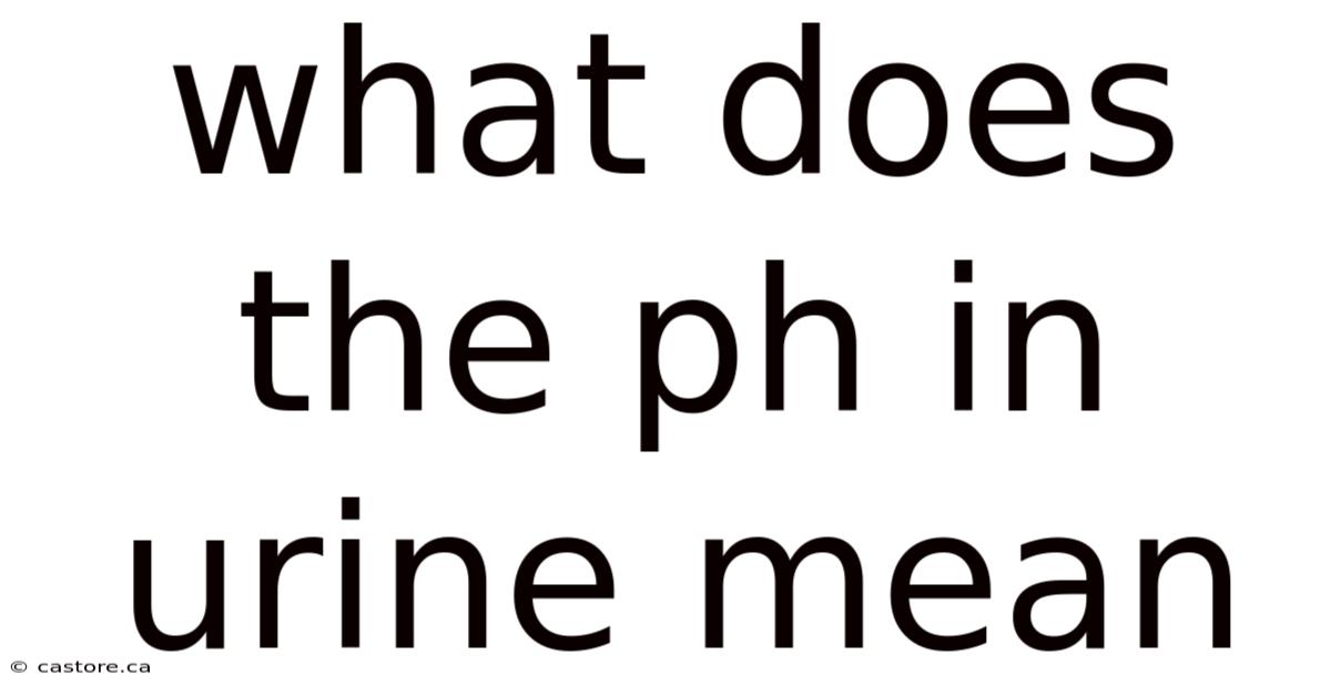 What Does The Ph In Urine Mean