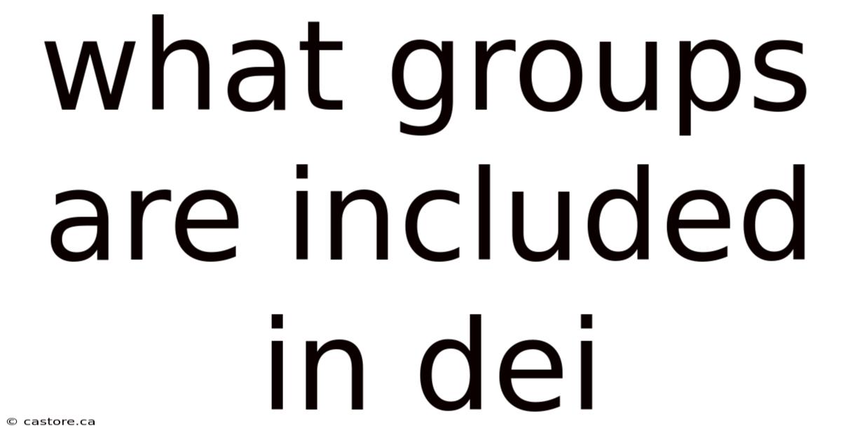 What Groups Are Included In Dei
