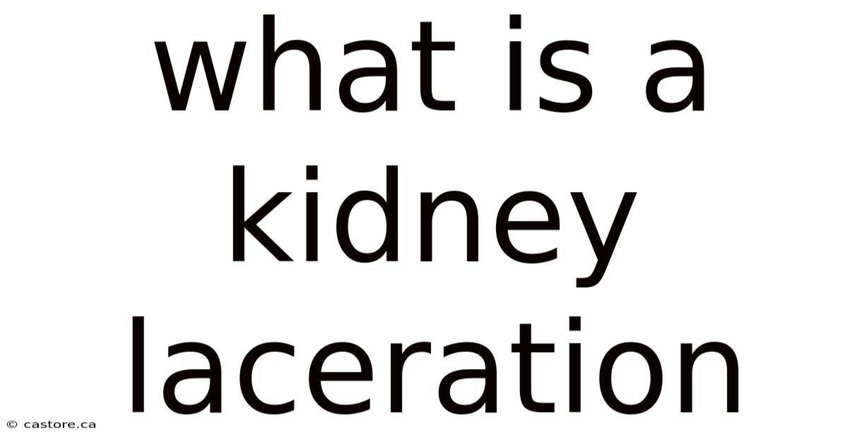What Is A Kidney Laceration