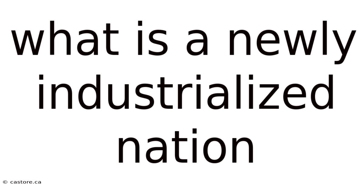 What Is A Newly Industrialized Nation