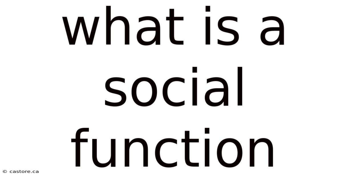 What Is A Social Function