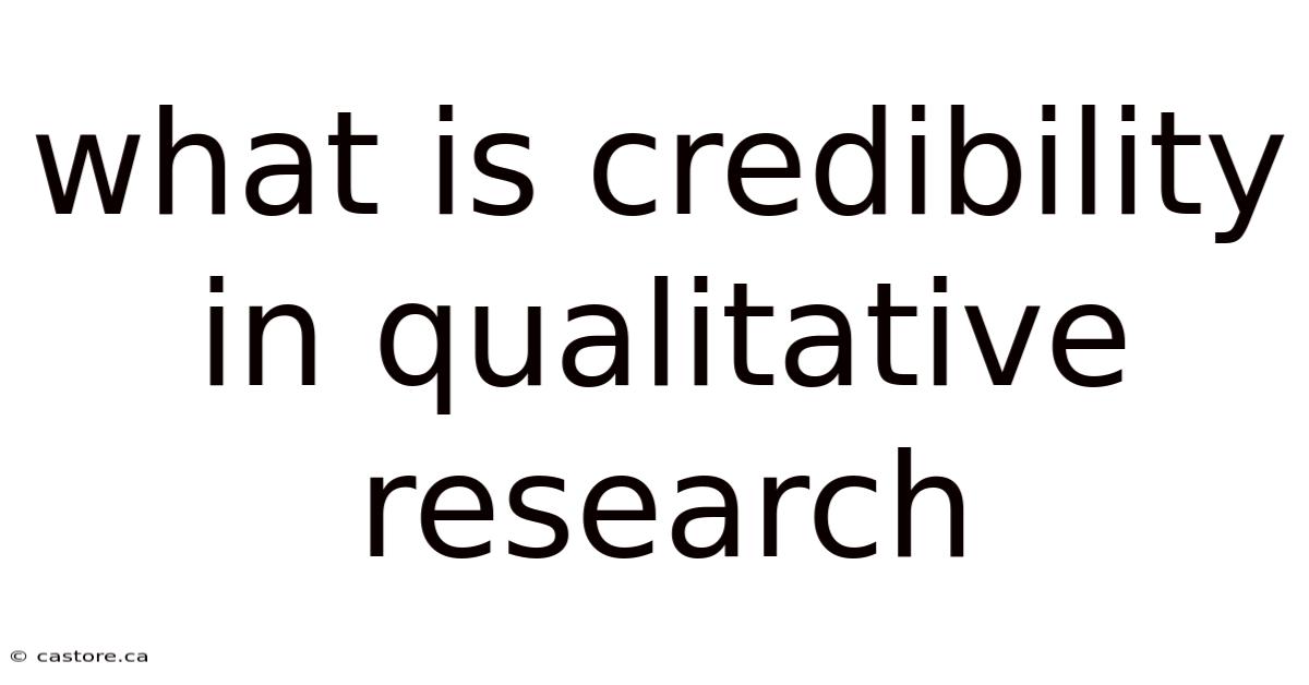 What Is Credibility In Qualitative Research