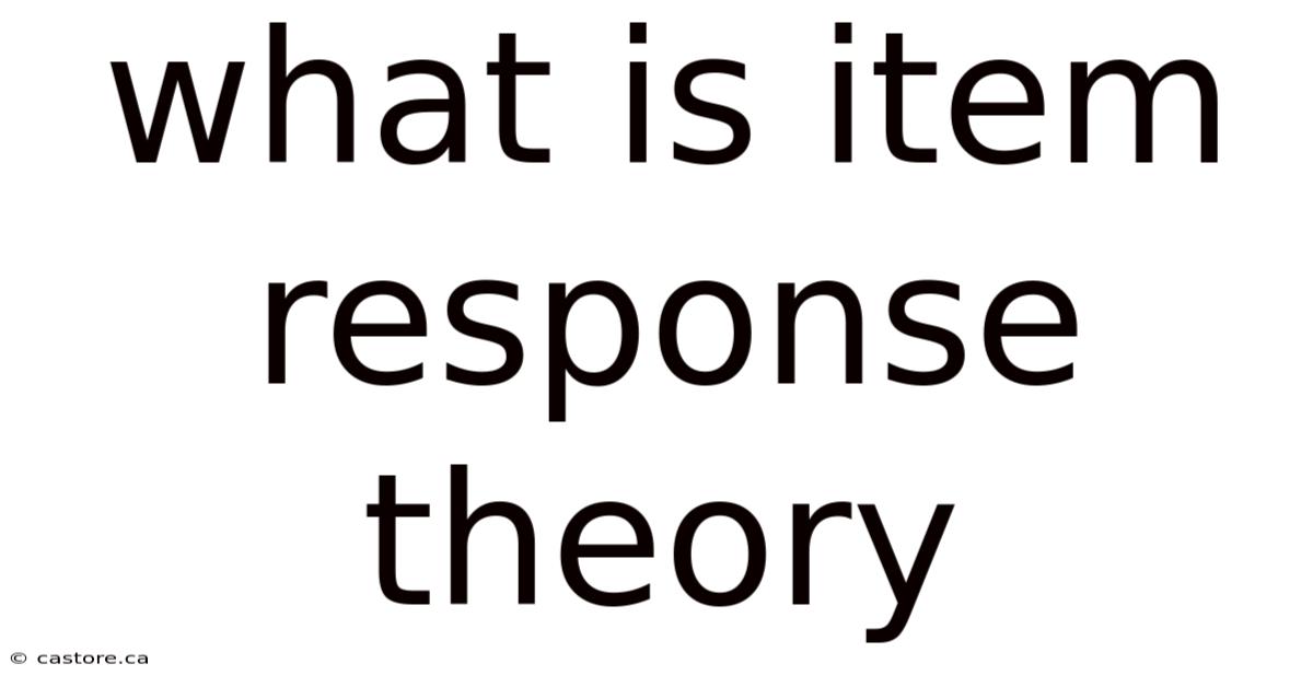 What Is Item Response Theory