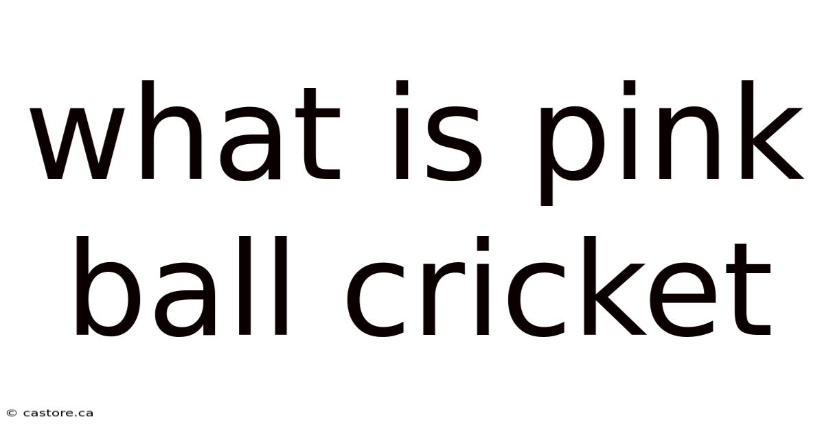 What Is Pink Ball Cricket