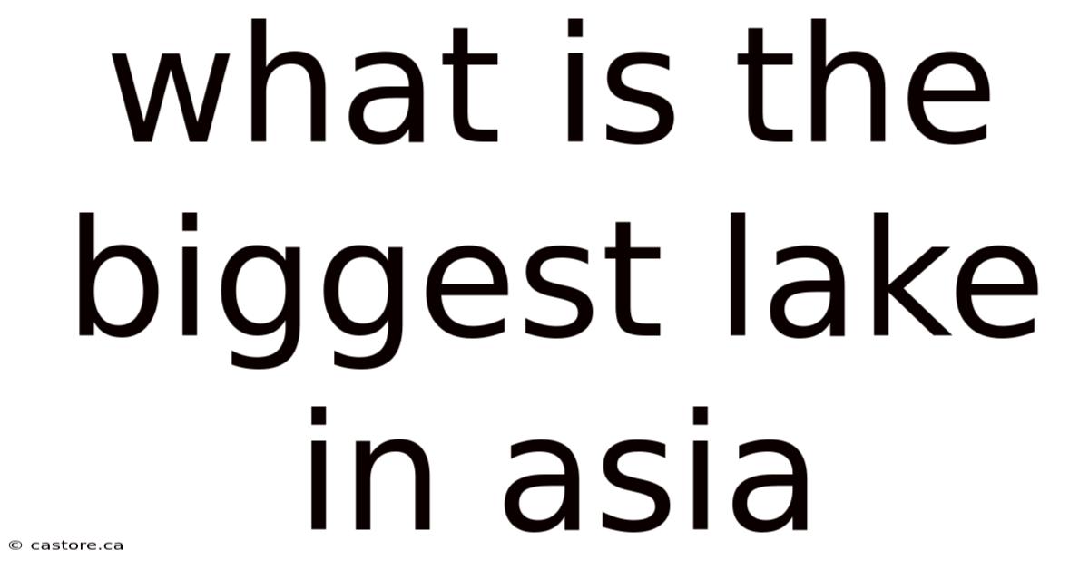 What Is The Biggest Lake In Asia