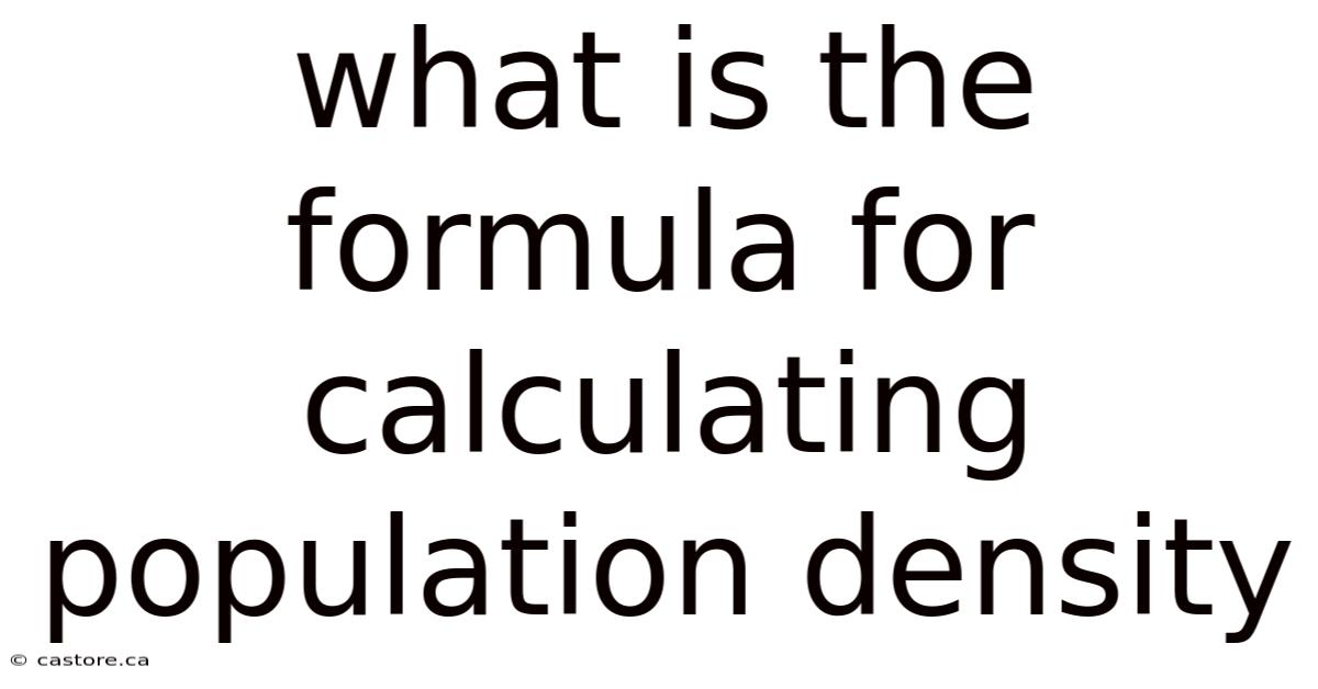 What Is The Formula For Calculating Population Density