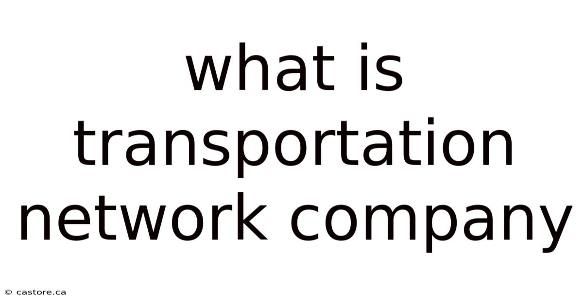 What Is Transportation Network Company